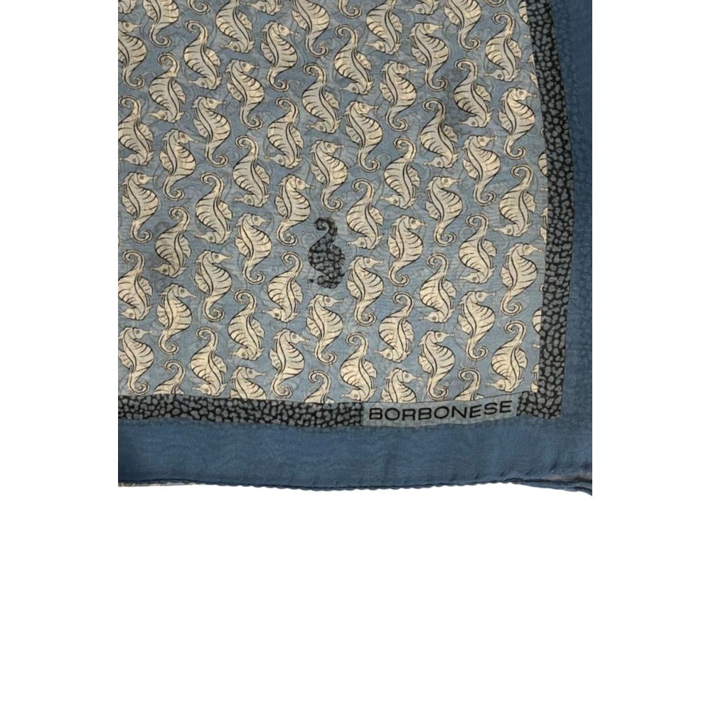 Borbonese Blue Silk Women Scarf