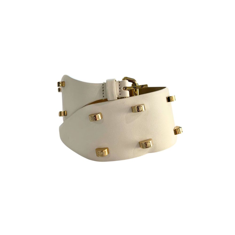 Borbonese White Genuine Leather Women Belt
