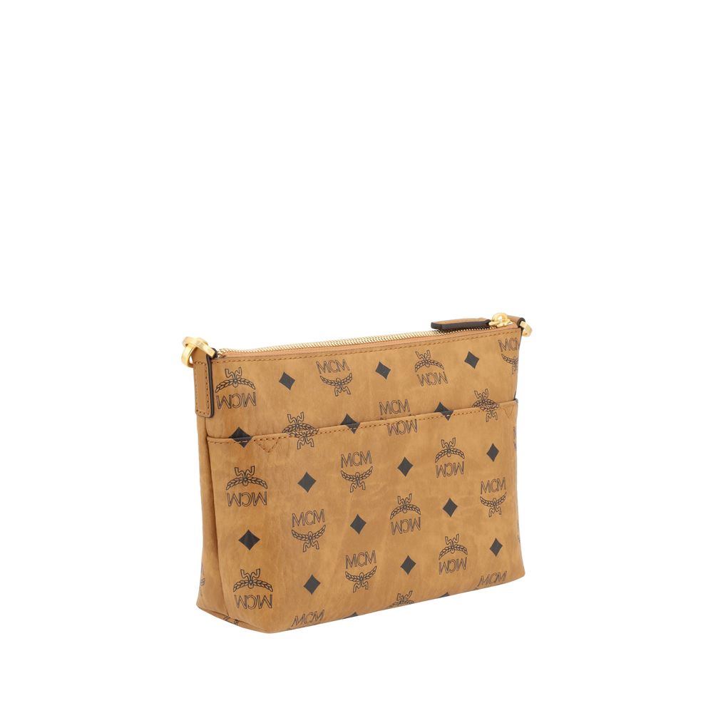 MCM Brown Calf Leather Bos Taurus Shoulder Bag