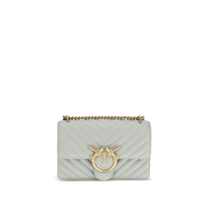 PINKO Gray Calf Leather Bos Taurus Shoulder Bag