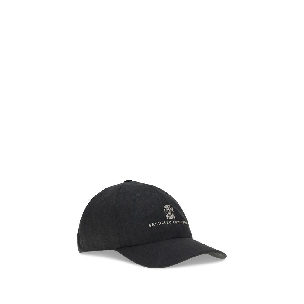 Brunello Cucinelli Gray Cotton Cap (Baseball Hat)