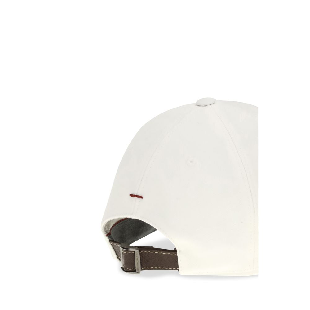 Brunello Cucinelli White Cotton Cap (Baseball Hat)