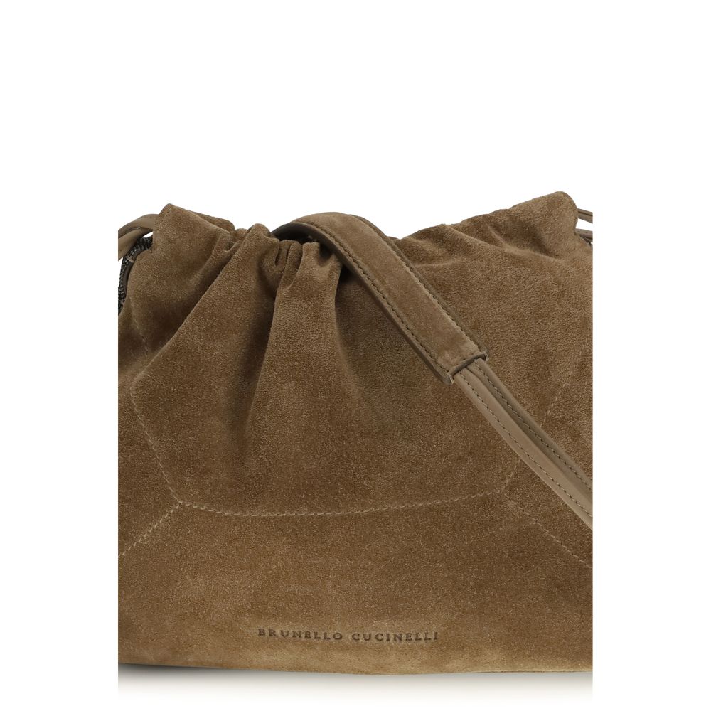 Brunello Cucinelli Brown Calf Leather Bos Taurus Clutch Bag