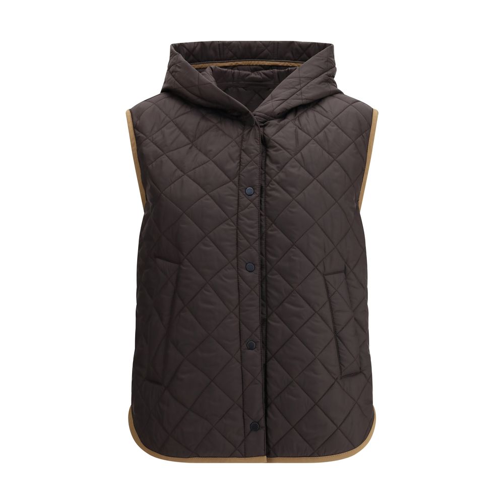 Brunello Cucinelli Brown Nylon Sleveless Jacket