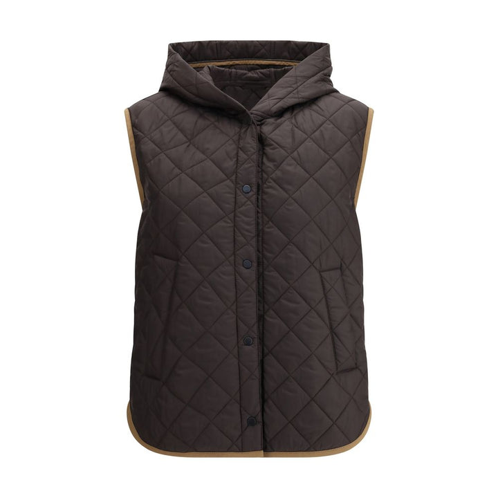Brunello Cucinelli Brown Nylon Sleveless Jacket