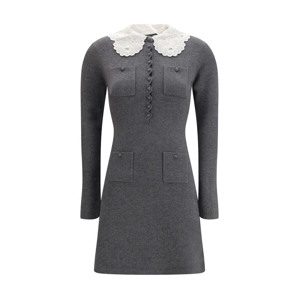 Self-Portrait Gray Cotton Casual Dress