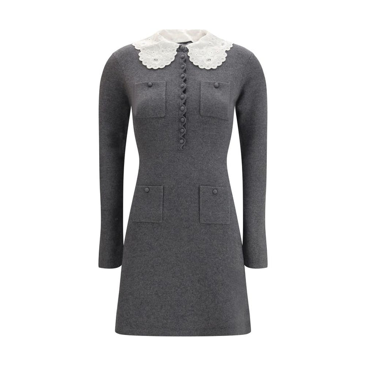 Self-Portrait Gray Cotton Casual Dress