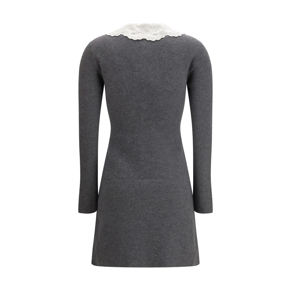 Self-Portrait Gray Cotton Casual Dress
