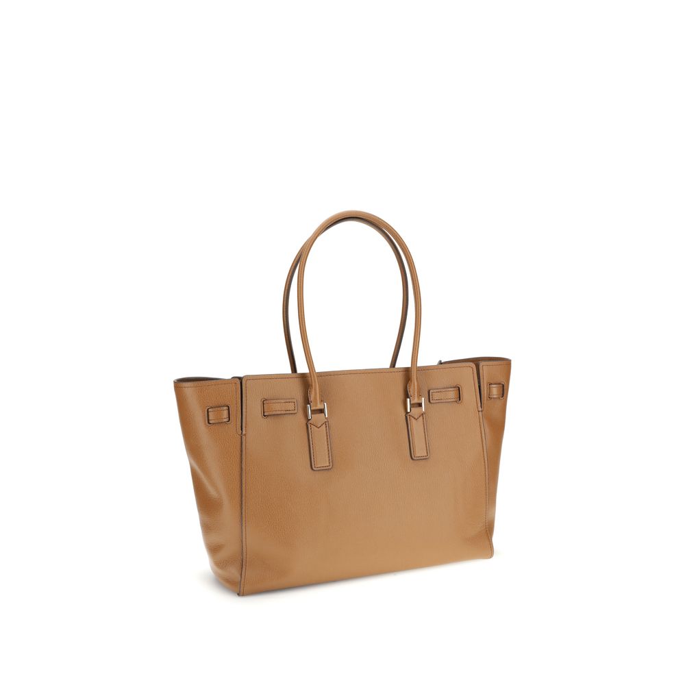 Michael Kors Beige Calf Leather Bos Taurus Shoulder Bag