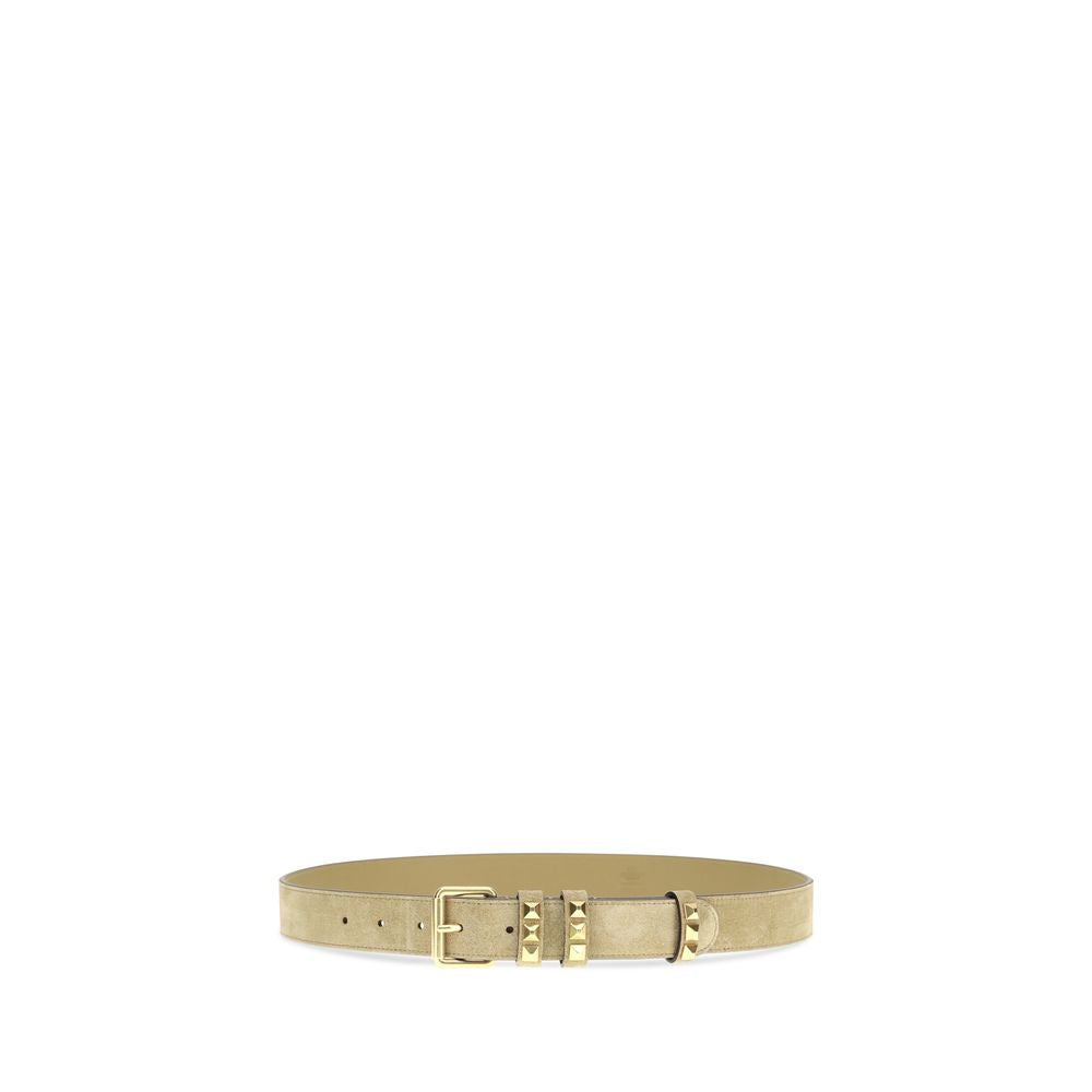 Valentino Garavani Beige Calf Leather Bos Taurus Regular Belt