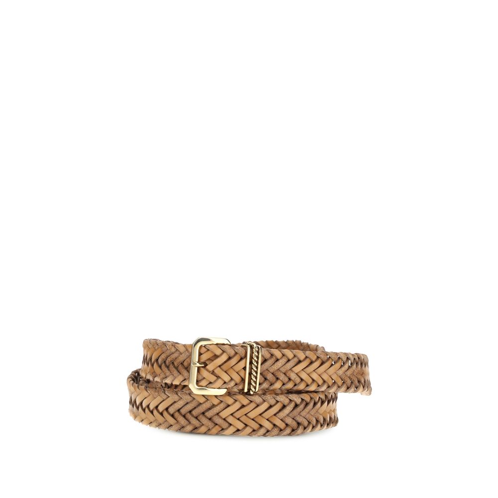 Etro Beige Calf Leather Bos Taurus Regular Belt