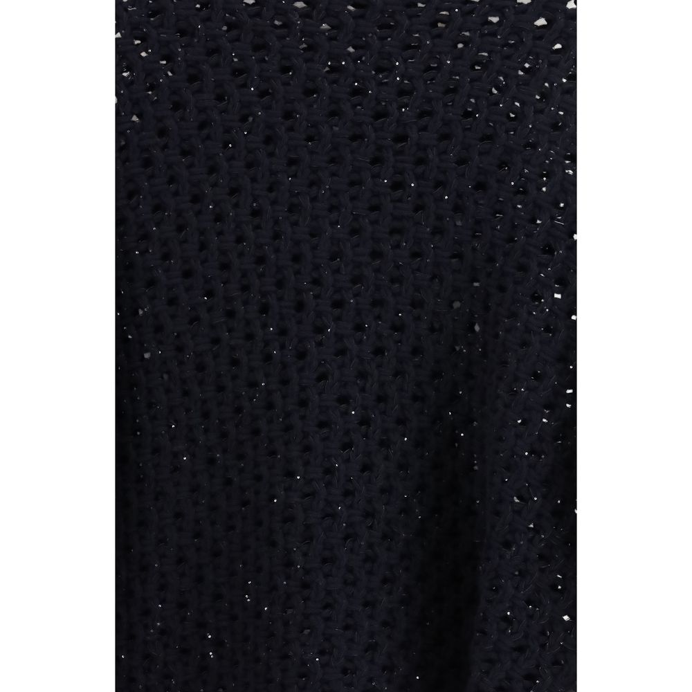 Fabiana Filippi Black Fleece Wool Sweatshirt