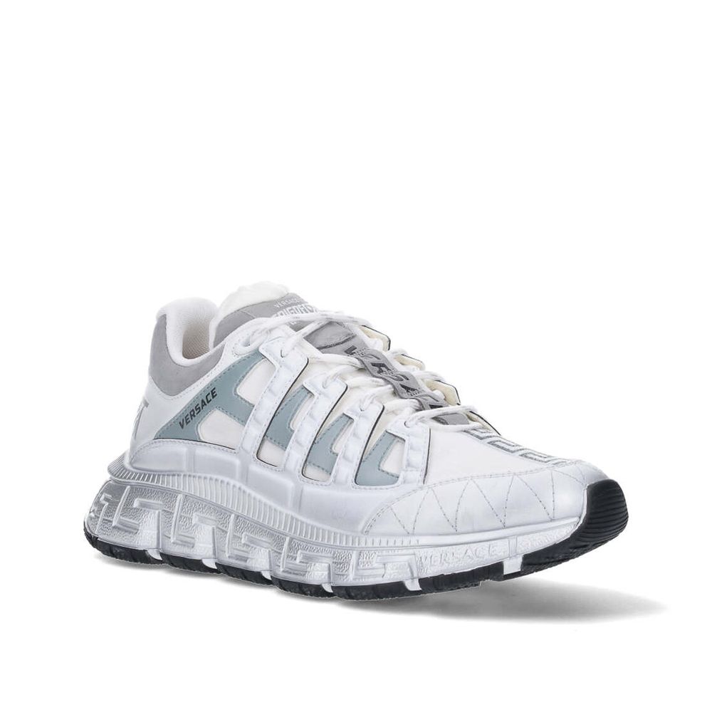 Versace White Calfskin Athletic Sneakers