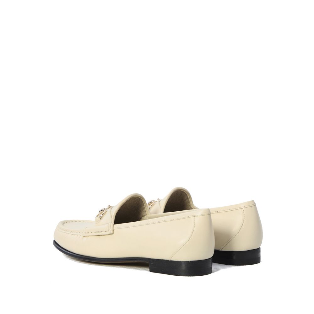 Gucci Beige Leather Slip-On Loafers