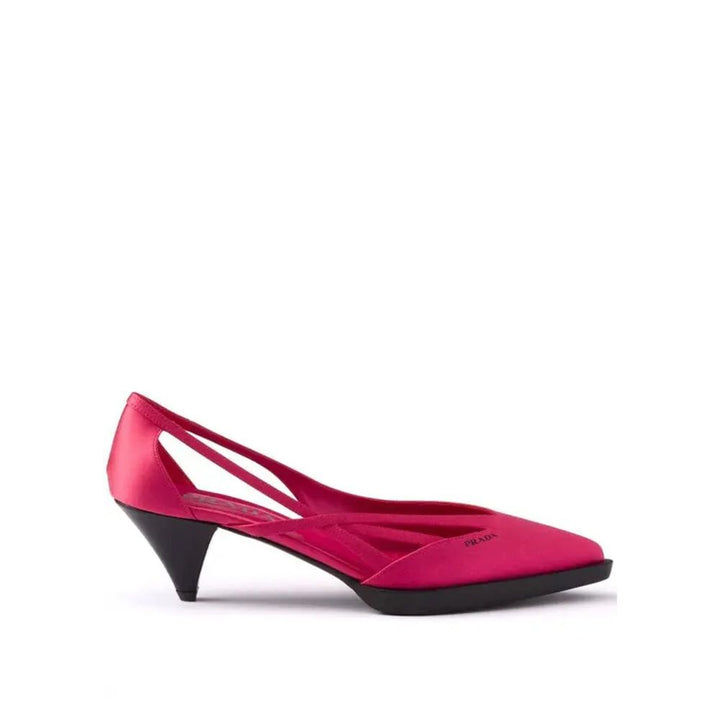 Prada Multicolor Silk Mid Heel Pumps