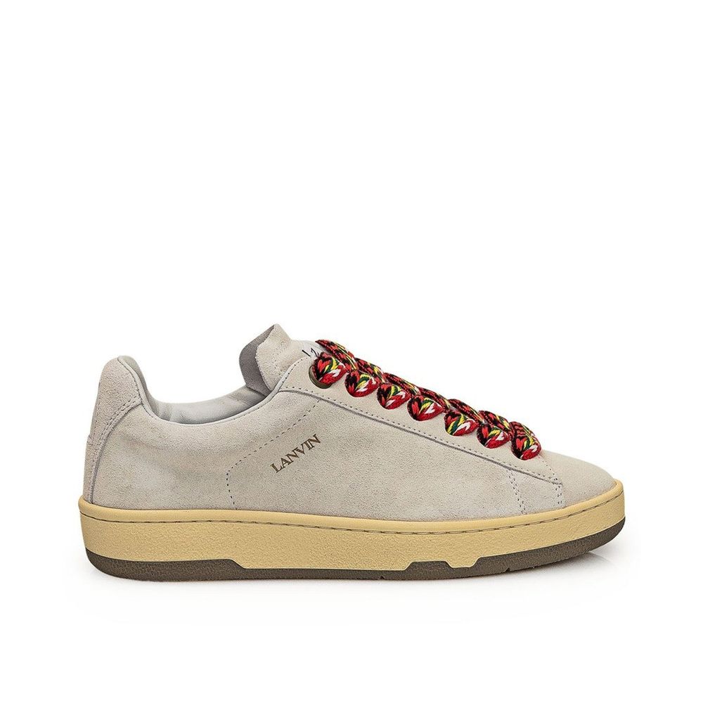 Lanvin Gray Leather Low Top Sneakers