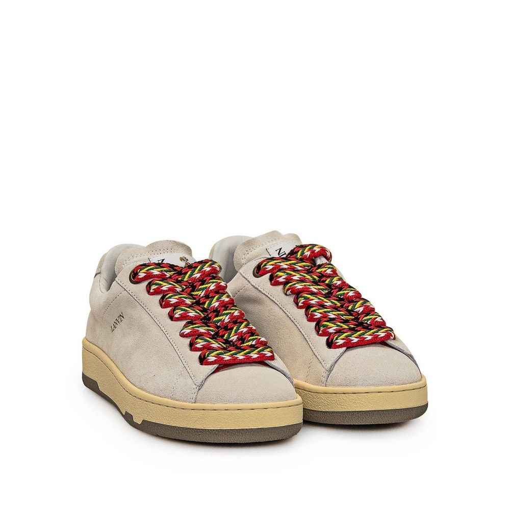 Lanvin Gray Leather Low Top Sneakers
