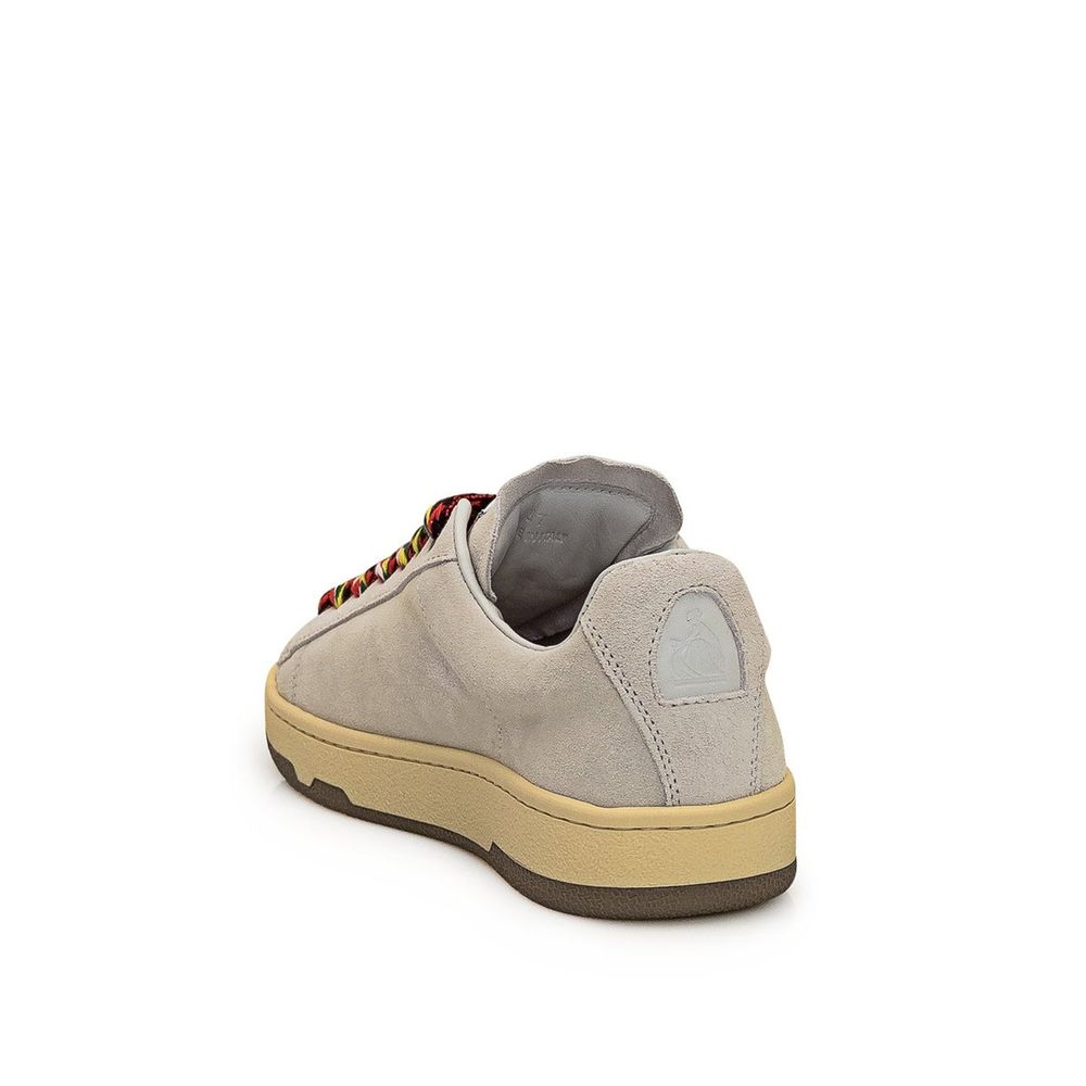Lanvin Gray Leather Low Top Sneakers
