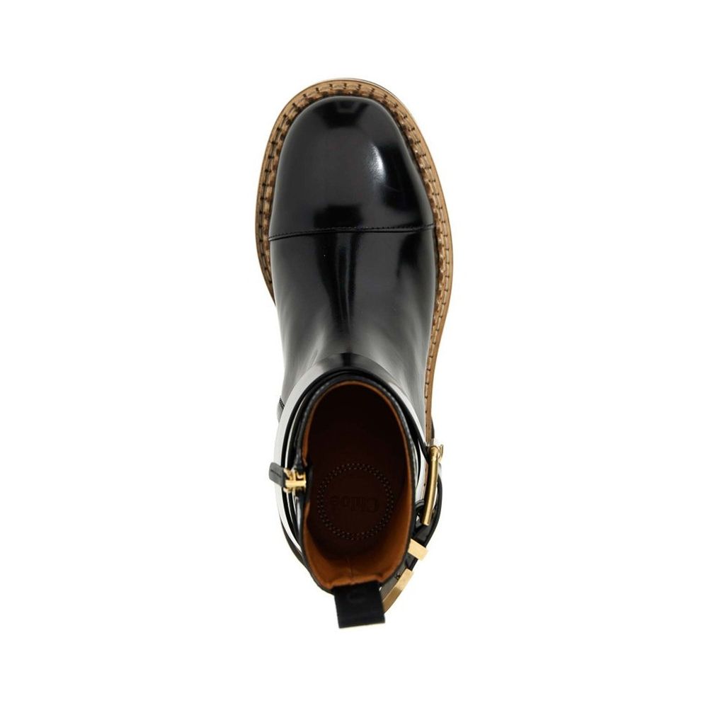 Chloé Black Calfskin Ankle Boots