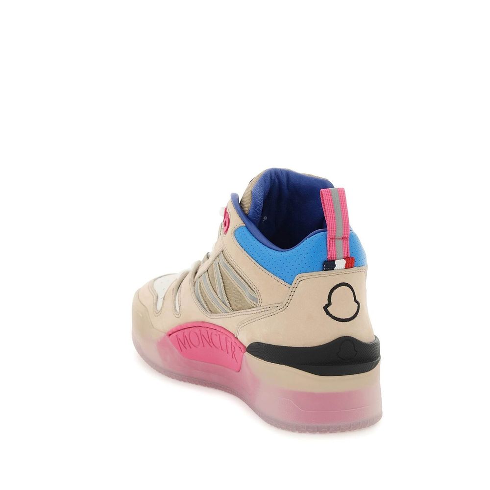 Moncler Beige Leather Athletic Sneakers