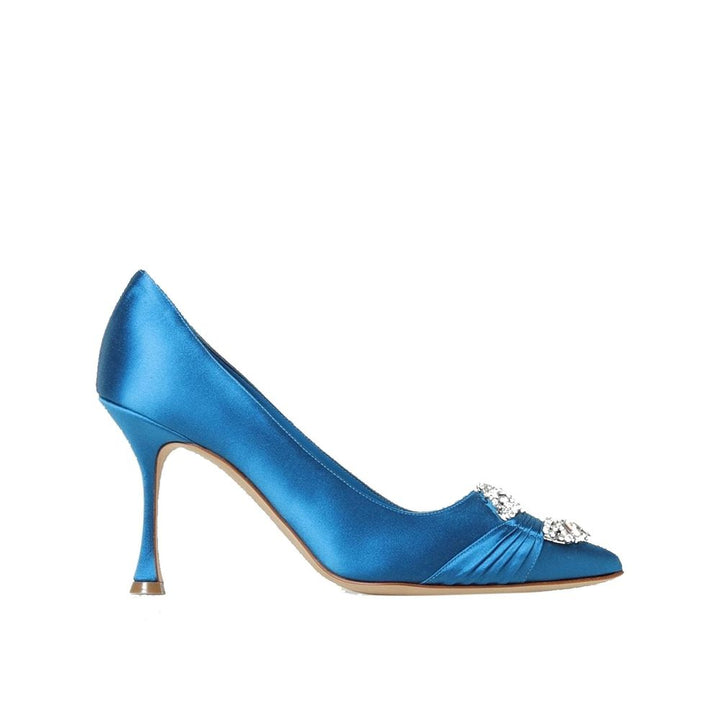 Manolo Blahnik Blue Silk Pumps