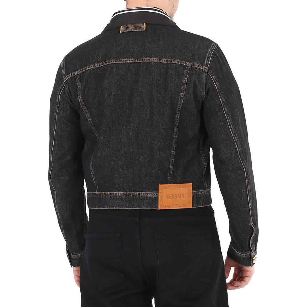 Versace Black Cotton Denim Jacket