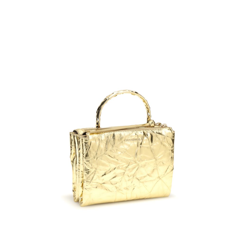 Coccinelle Gold Calf Leather Bos Taurus Handbag