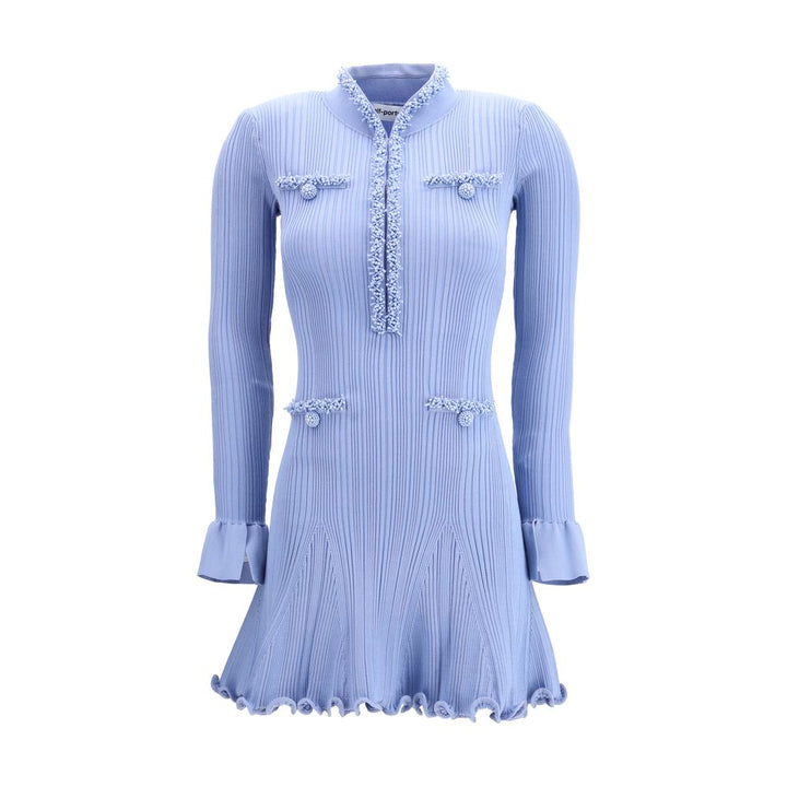 Self-Portrait Blue Viscose Casual Dress