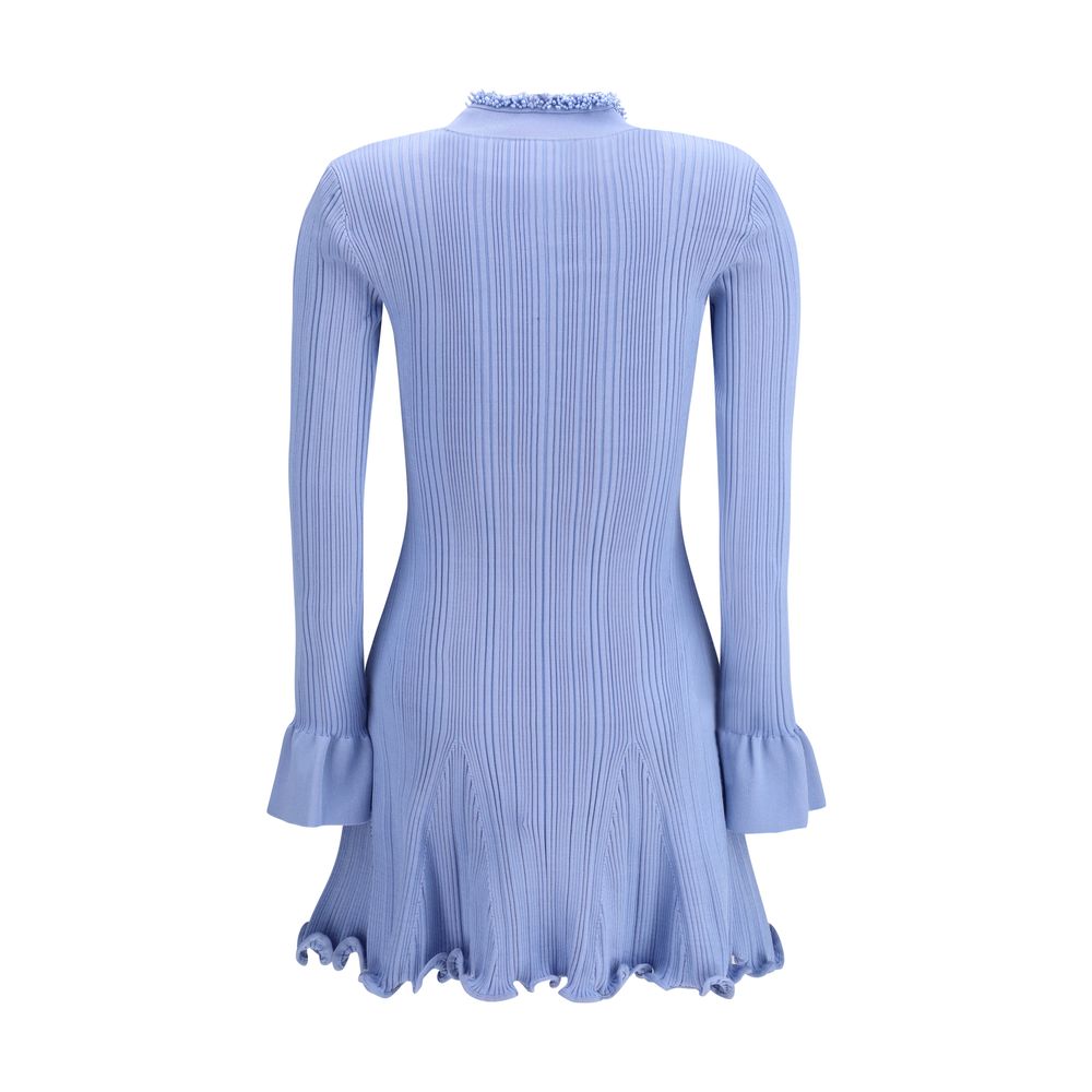 Self-Portrait Blue Viscose Casual Dress