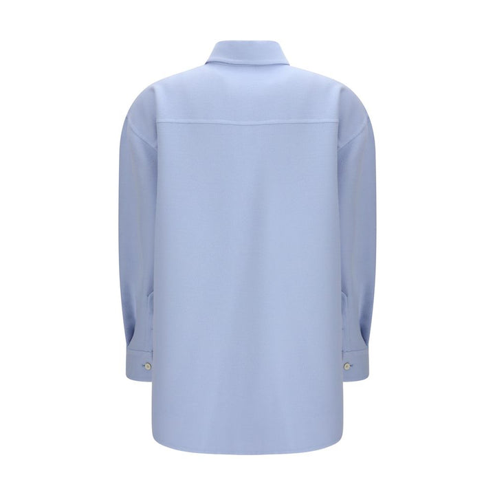Fabiana Filippi Blue Fleece Wool Shirt