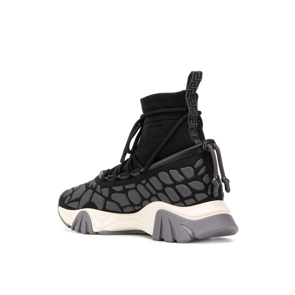 Versace Black Fabric Athletic Sneakers
