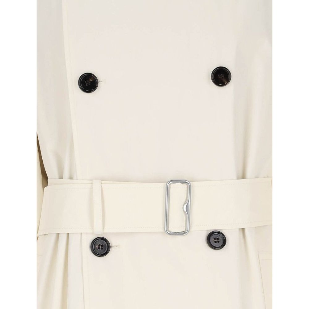 Burberry White Cotton Coat