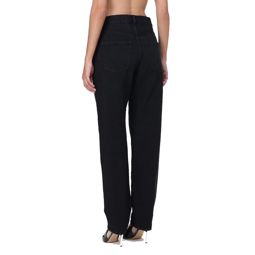 Saint Laurent Black Cotton Straight-Leg Jeans