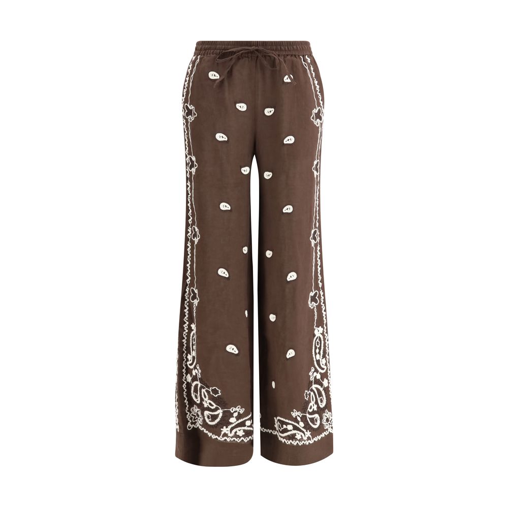 P.A.R.O.S.H. Brown Cotton Casual Pants