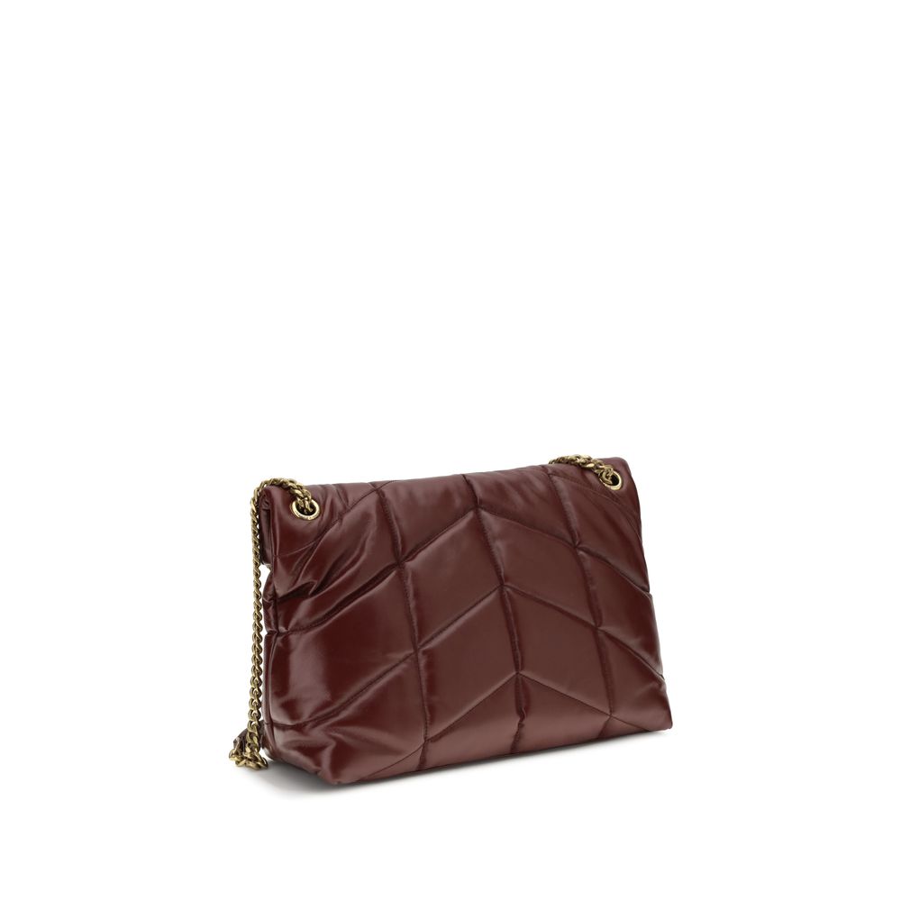 Saint Laurent Bordeaux Calf Leather Bos Taurus Shoulder Bag