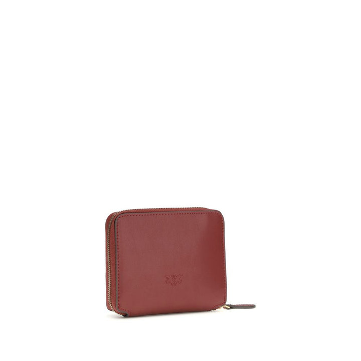 PINKO Bordeaux Calf Leather Bos Taurus Wallet