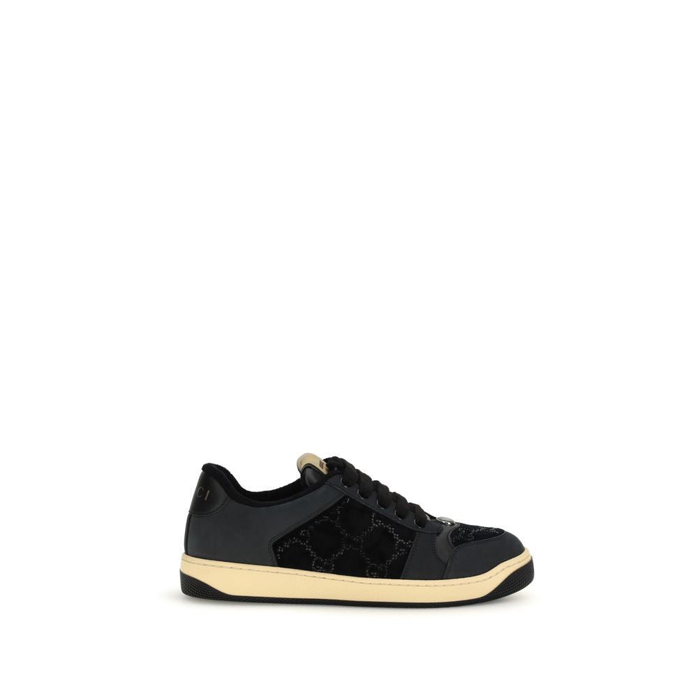 Gucci Blue Cotton Low Top Sneakers
