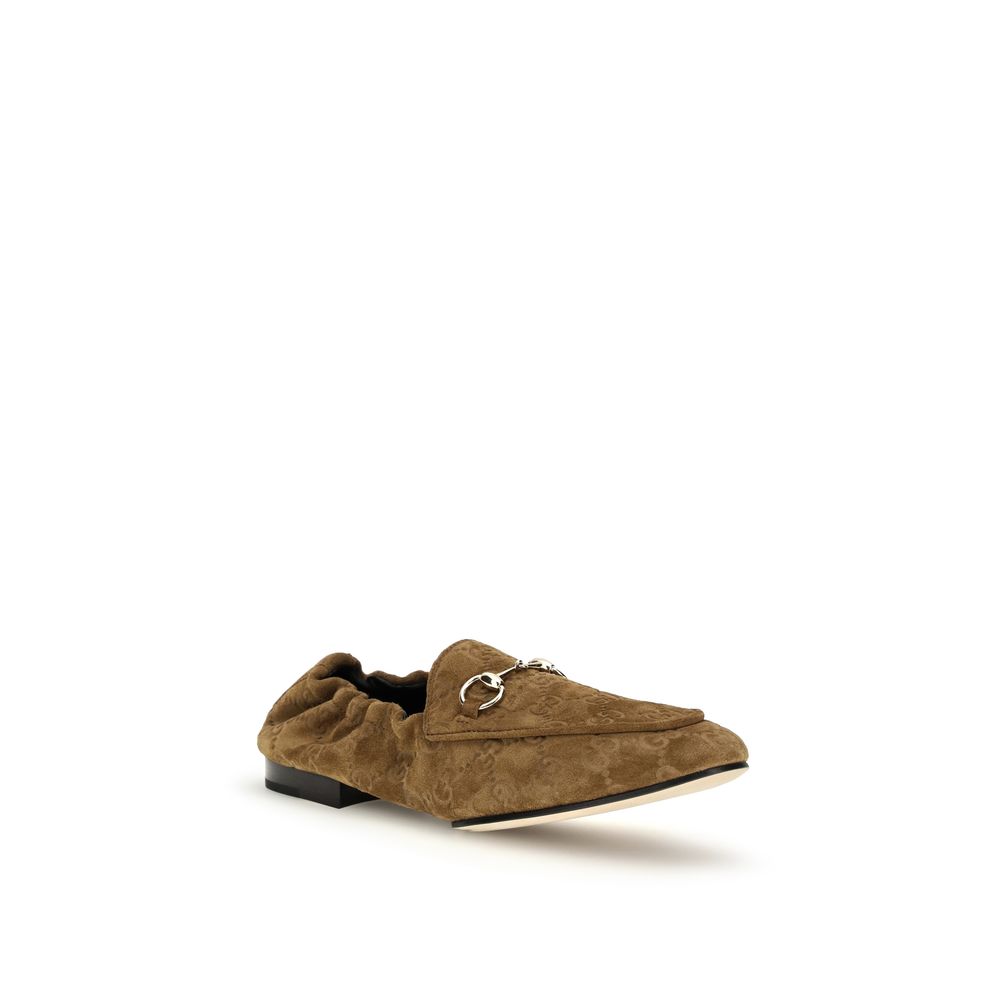 Gucci Brown Calf Leather Bos Taurus Slip-On Loafers