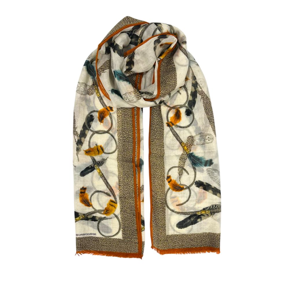 Borbonese Beige Fleece Wool Women Scarf
