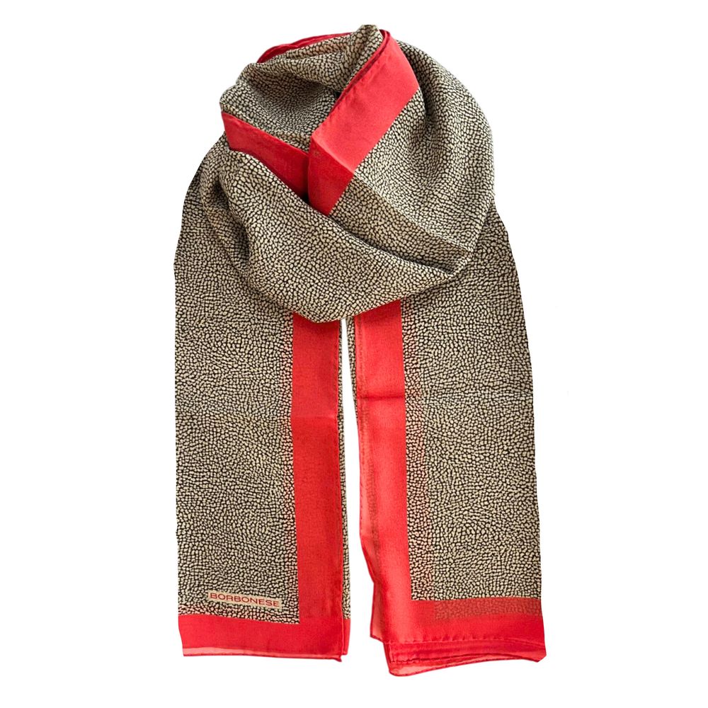 Borbonese Red Silk Women Scarf