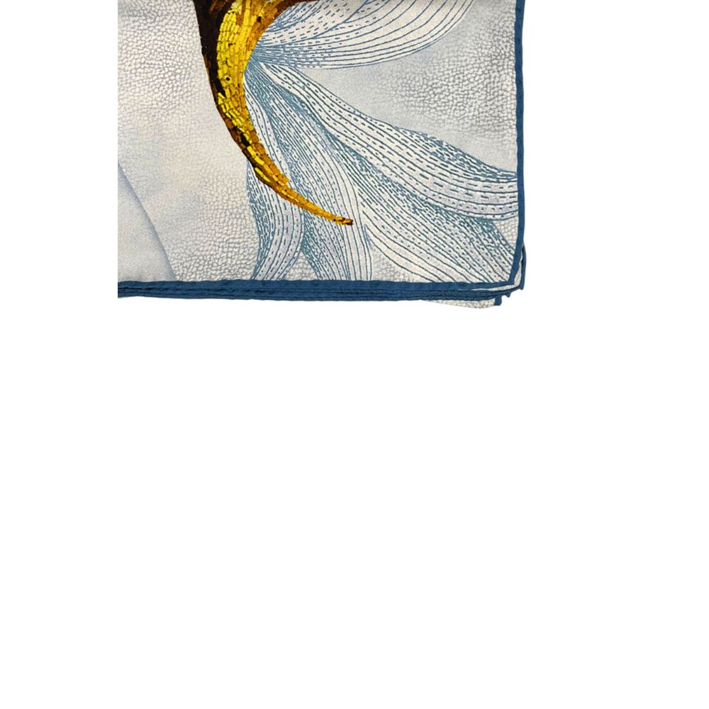 Borbonese Light-Blue Silk Women Scarf