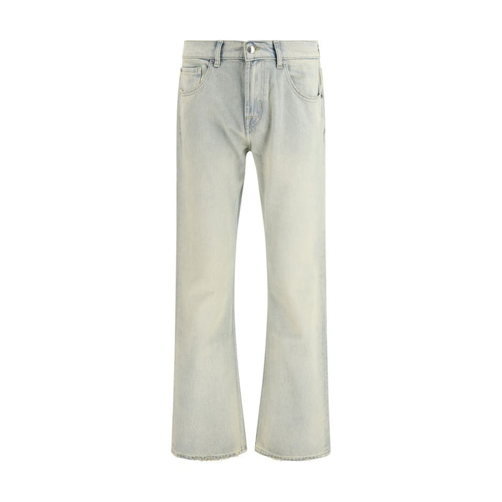 7FOR Beige Cotton Bootcut Jeans