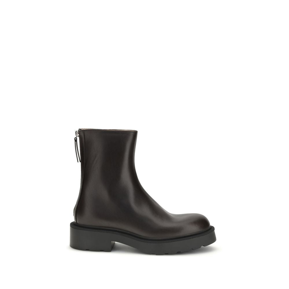 The Row Brown Calf Leather Bos Taurus Ankle Boots