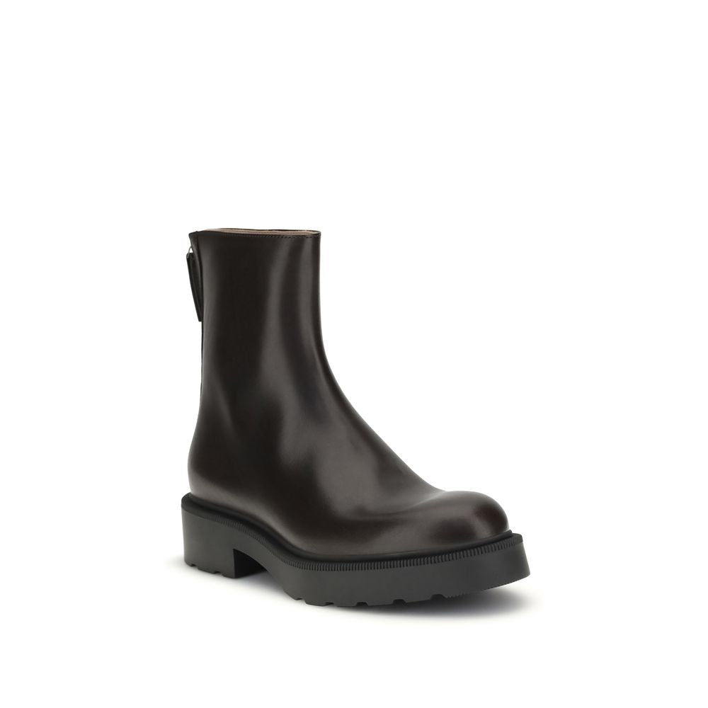 The Row Brown Calf Leather Bos Taurus Ankle Boots