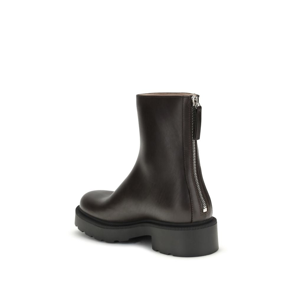 The Row Brown Calf Leather Bos Taurus Ankle Boots