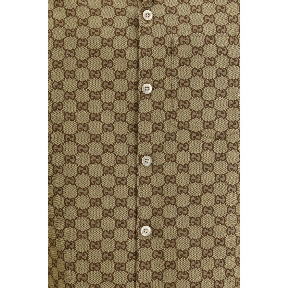 Gucci Beige Linen Shortsleeve Shirt