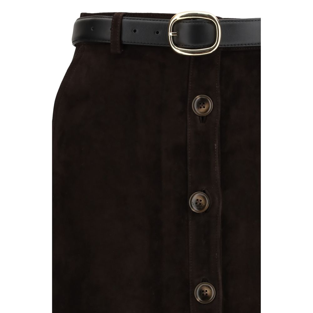Self-Portrait Brown Lamb Ovis Aries Aries Midi Skirt