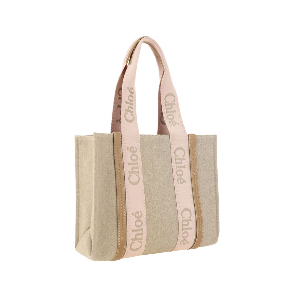 Chloé Brown Linen Shoulder Bag