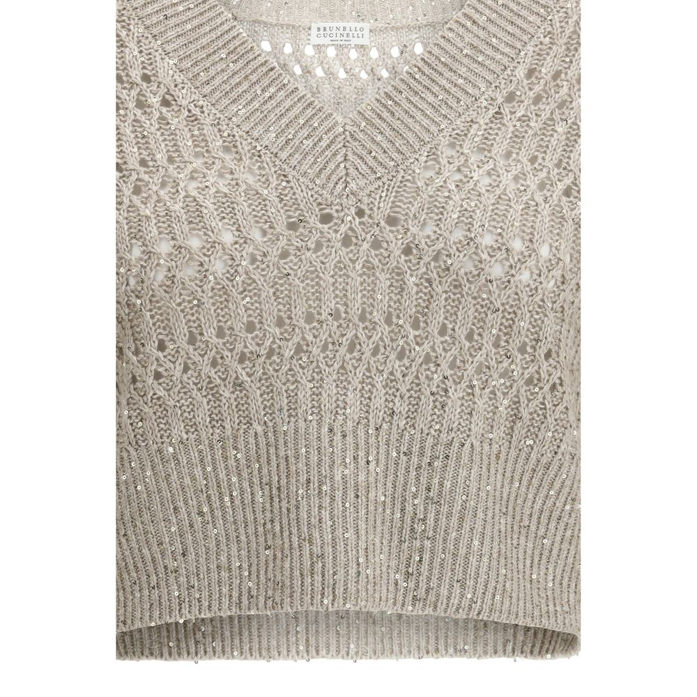 Brunello Cucinelli Beige Linen Sweatshirt