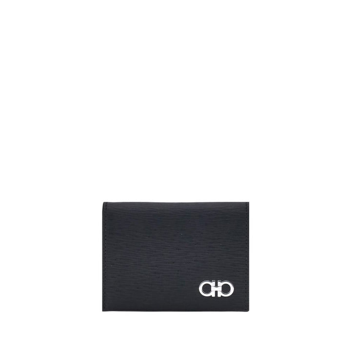 Ferragamo Black Calf Leather Bos Taurus Wallet